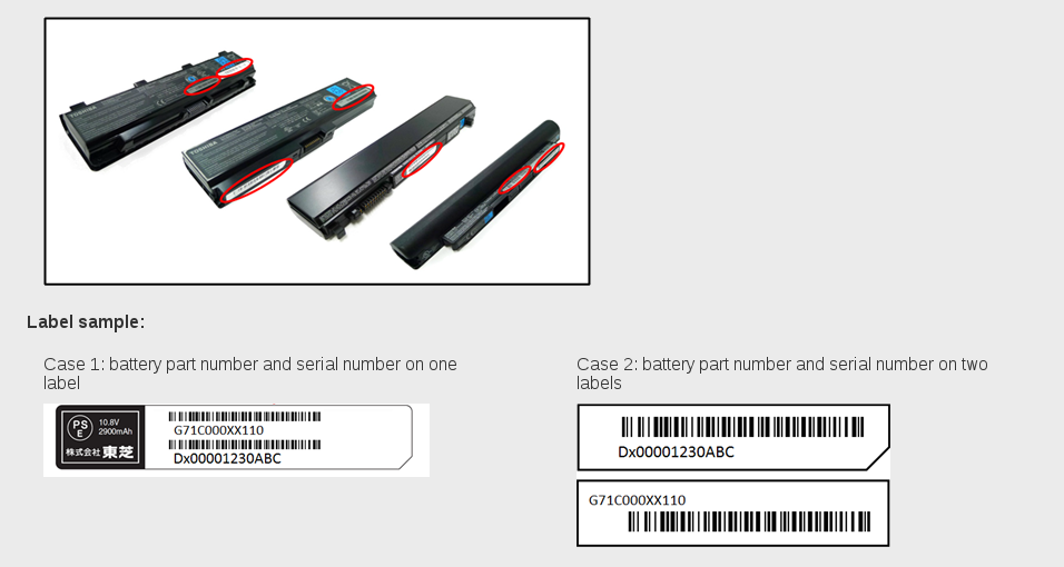 Toshiba Laptop battery packs
