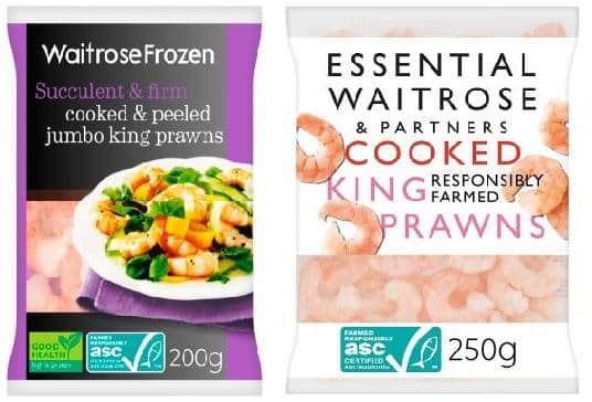 Waitrose Frozen Jumbo King and Essential King Prawns 250g